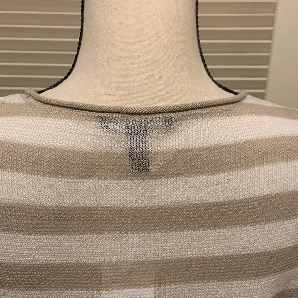 Eileen Fisher Crewneck Tunic in Natural & White